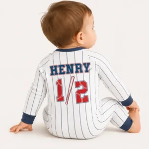 Custom Name Half Way To One Bamboo Bodysuit