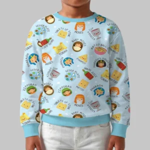 Cute Passover Characters Bamboo Crewneck Sweatshirt