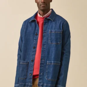 Herren-Jeansjacke im Worker-Stil aus recycelter Baumwolle