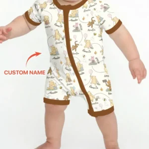 Once Upon A Bear Custom Name Bamboo Shorty Zippy