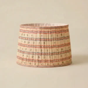 Lampenschirm mit Plissees und Marine-Print – kleines Modell