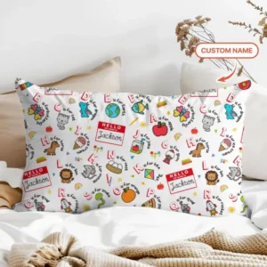 Custom Name Hello School ABCs Bamboo Pillow Case