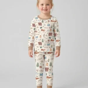 Custom Name Adventure Outdoors Bamboo Two Piece Long Sleeve Pajama Set