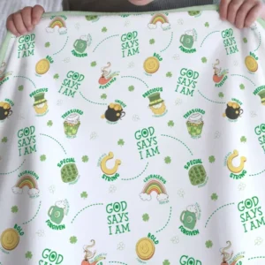 St Patrick's Day God Says I Am Bamboo Blanket