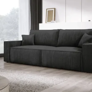Designer Sofa Velanova 3 Sitzer Cord mit Schlaf- und Klappfunktion