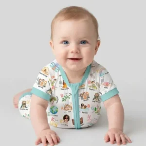 Bible ABC Alphabet Bamboo Shorty Zippy