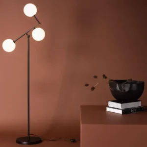 Stehlampe „Novera“ – Dreiflammige Designerlampe in Schwarz (Höhe 160 cm)