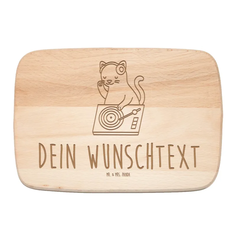 Personalisiertes Frühstücksbrett Katze DJ|p:1976026|h:c545271390954dfeff352243c13ff30b
