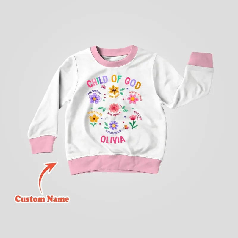 Custom Name Child of God Bamboo Crewneck Sweatshirt