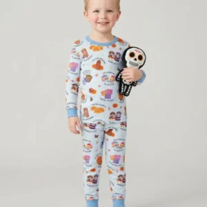 Tis the Dia De Muertos Season Bamboo Two Piece Long Sleeve Pajama Set