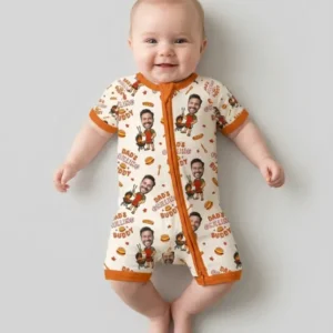 Custom Photo Dad's Grilling Buddy Family Matching Bamboo Shorty Zippy