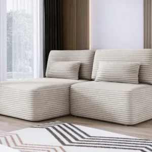 Designer Ecksofa Tilia Cord mit Schlaffunktion und Stauraum