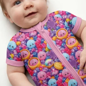 Rainbow Glitter Dumplings Bamboo Shorty Zippy