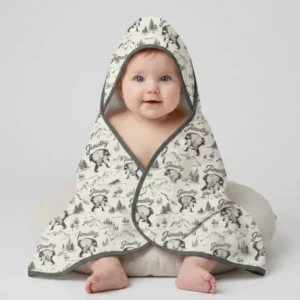 Vintage Jimothy Racoon Family Matching Hooded Bamboo Towel Set