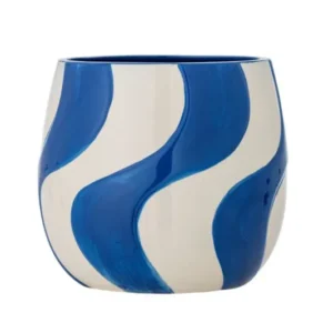 Blumentopf „Maris“ – Blaues Steingut