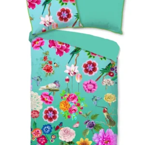 Glück Percale Duvet Cover "Suzy" - Aqua - Rits