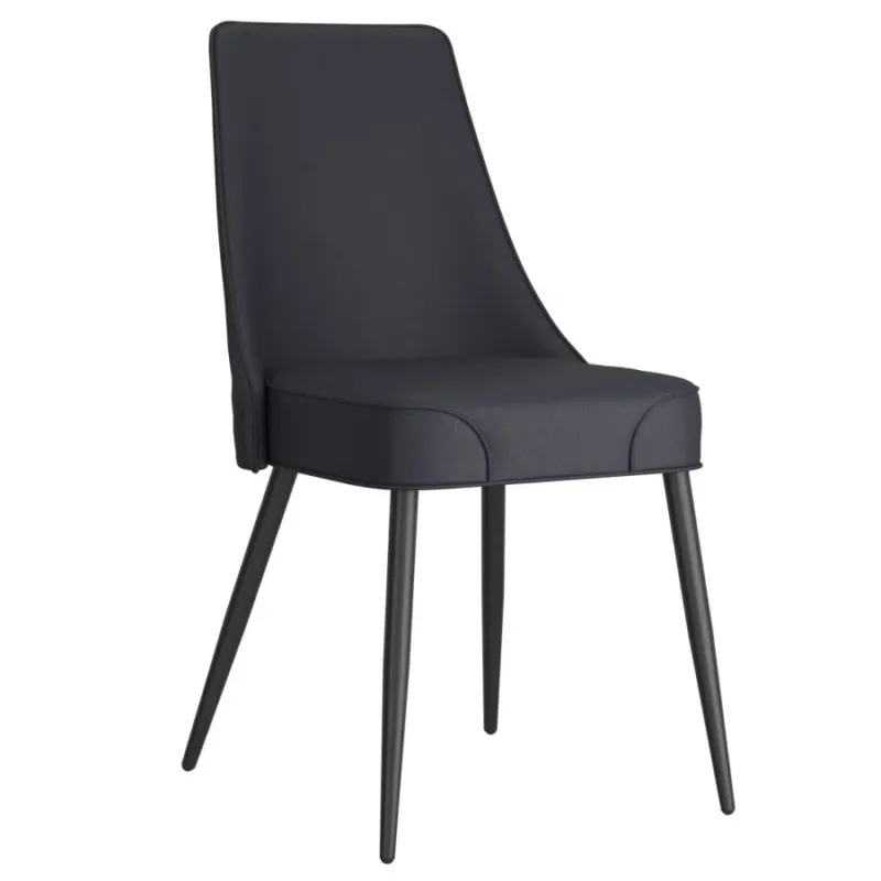 Koda Faux Leather Dining Chair, Set of 2 in Black and Black