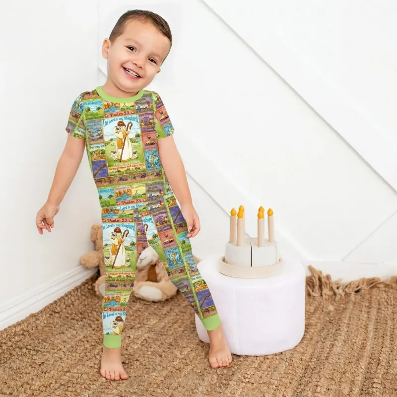 The Lord Is My Shepherd Bamboo Two Piece Short Sleeve Pajama Set