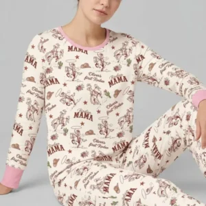 Custom Name First Rodeo Family Matching Bamboo Women Pajama Set