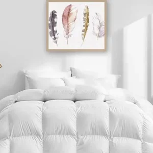Bed and Bath Classic Hungarian White Goose Down Duvet – 750 Loft, 500TC Cotton
