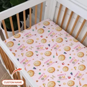 Custom Name 1st Passover Bamboo Fitted Crib Sheet