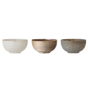 Schalen-Set„Gravyn“– Graues Steingut (3-teilig)