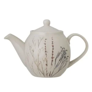 Teekanne Flora – Steingut mit krakelierter Glasur und Blumenmotiv