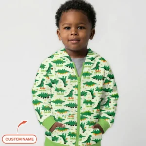 St. Patrick's Day Dinosaurs Custom Bamboo Zip Hoodie