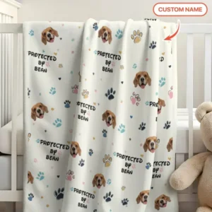 Custom Dog Pattern Bamboo Blanket