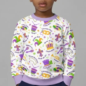 Mardi Gras Family Matching Bamboo Crewneck Sweatshirt
