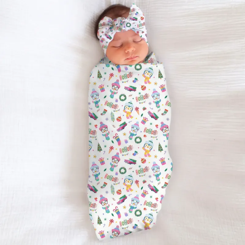 Bright Christmas Bamboo Swaddle Blanket