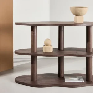 Regal Aureo – 3-Etagen Regal in Mocca mit Wellenform