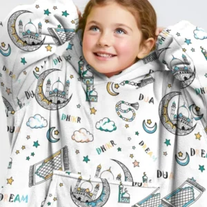 Dua, Dhikr, Dream Matching Family Wearable Bamboo Blanket Hoodie