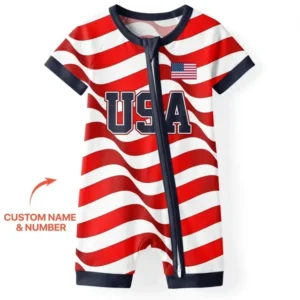 Custom Name USA Spirit Bamboo Shorty Zippy