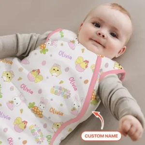 Custom name Happy Easter Bamboo Sleep Bag