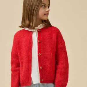 Mädchen-Cardigan mit Wolle und Mohair