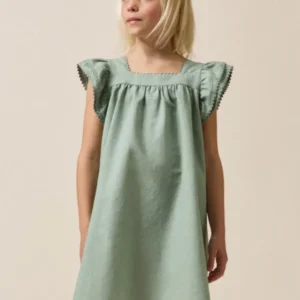Mädchenkleid « Clémence » aus Leinen und Baumwolle – Kollektion « Feste & Hochzeiten »