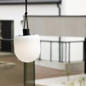 Outdoor-Pendelleuchte „Ilona" – in Weiß aus Stahl für Terrasse, Balkon & Garten