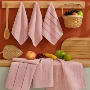 HELDENA Geschirrtuch-Set 6-tlg. Altrosa – Baumwolle Küchentücher 30×50 cm