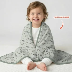Custom Name Mallard Duck Bamboo Blanket