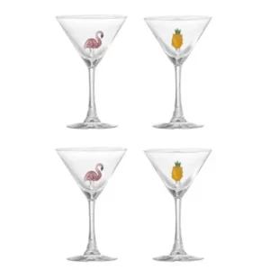 Cocktailgläser Dara – Glas mit handgefertigten Figuren (4er-Set)