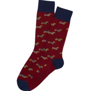 Chaussettes Homme Teckel Bordeaux BORDEAUX 1