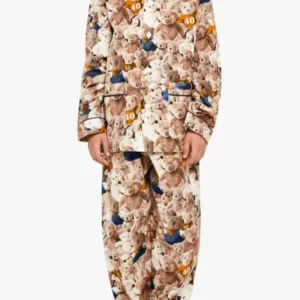Pyjama boutonné Enfant Teddy 40 ans Beige et Marron 1