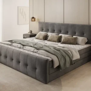 Familien Boxspringbett Valenza – 220/240x200 mit Stauraum in Samt
