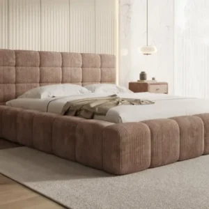 Designer Polsterbett Marshmallow in Cord mit Stauraum