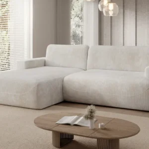 Designer Ecksofa Enzo mit Schlaf- und Klappfunktion in Cord