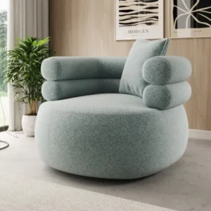 Designer Sofa-Sessel Lio in Strukturstoff - 360°-Drehfunktion