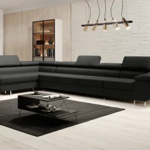 Designer Ecksofa Maxi mit Schlaf - und Klappfunktion in Kunstleder