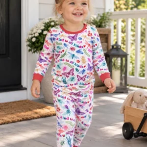 Be Kind to All Bug Kinds Bamboo Two Piece Long Sleeve Pajama Set