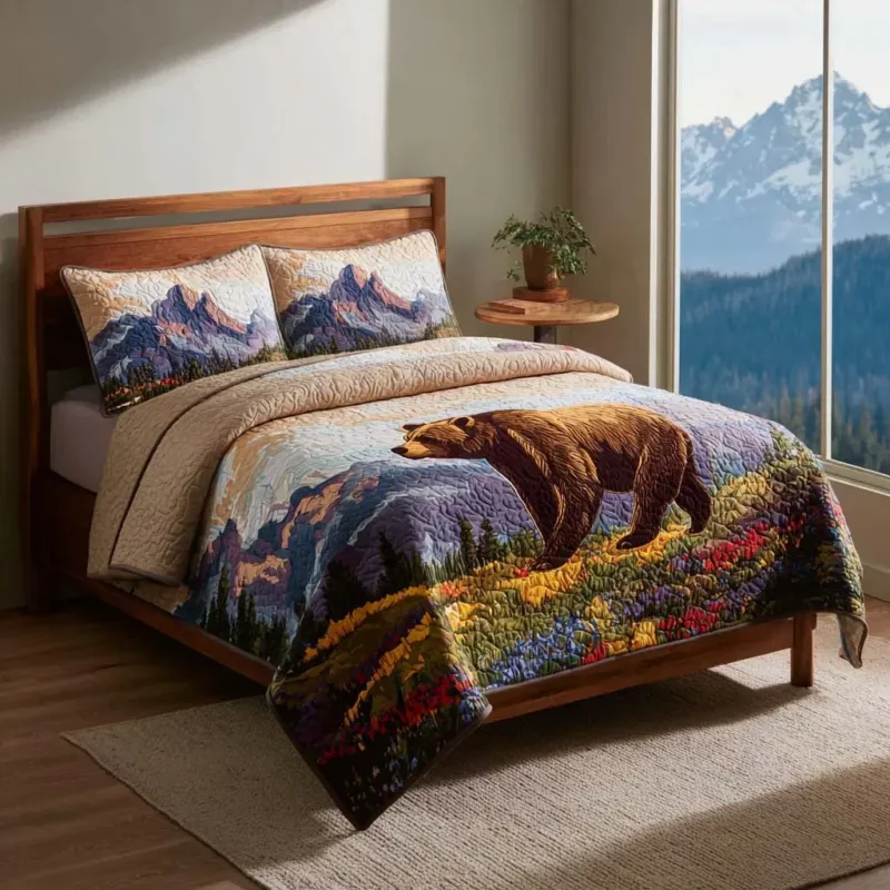Bear Gentle Journey Bamboo Quilt Bedding Set